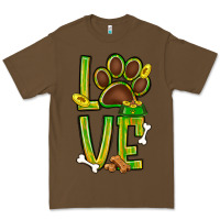 Cacao Tie dye St. Patrick's Day love dog paw Premium Tee - BundleAndBundleShop