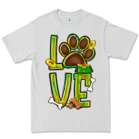 Dove Grey Tie dye St. Patrick's Day love dog paw Premium Tee - BundleAndBundleShop