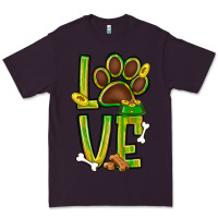 Plum Tie dye St. Patrick's Day love dog paw Premium Tee - BundleAndBundleShop