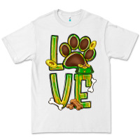 White Tie dye St. Patrick's Day love dog paw Premium Tee - BundleAndBundleShop