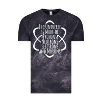 Cloud Black funny science geek universe is made of morons white Vintage Tee - artisFamous
