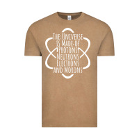 Vintage Coffee funny science geek universe is made of morons white Vintage Tee - artisFamous