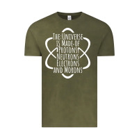Vintage Olive funny science geek universe is made of morons white Vintage Tee - artisFamous