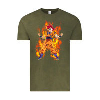 Vintage Olive goku super sayan Vintage Tee - artisFamous