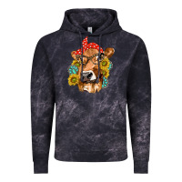 Cloud Black Western Cow with Sunflowers and Gemstone Vintage Hoodie - texasbilliewilder