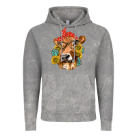 Cloud Rock Western Cow with Sunflowers and Gemstone Vintage Hoodie - texasbilliewilder