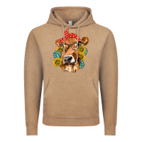 Vintage Coffee Western Cow with Sunflowers and Gemstone Vintage Hoodie - texasbilliewilder