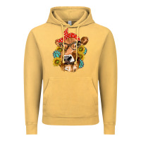 Vintage Mustard Western Cow with Sunflowers and Gemstone Vintage Hoodie - texasbilliewilder