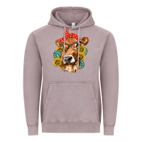 Vintage Zinc Western Cow with Sunflowers and Gemstone Vintage Hoodie - texasbilliewilder