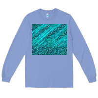 Colony Blue blue glitter with leopard pattern Long Sleeve Tee - TumblerDesignByShophia