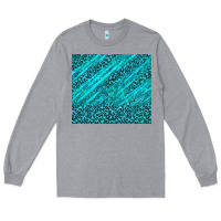 Heather Grey blue glitter with leopard pattern Long Sleeve Tee - TumblerDesignByShophia