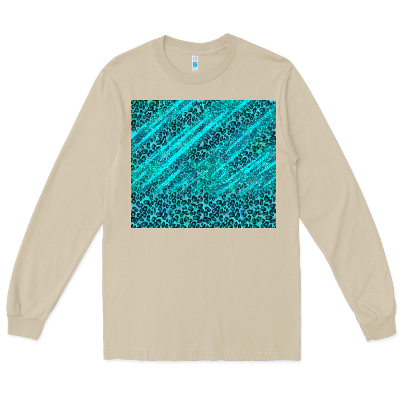 Blue Glitter With Leopard Pattern Long Sleeve Tee by TumblerDesignByShophia | Teevron