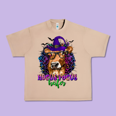 Hocus Pocus Heifer With Cow And Halloween Urban Heavy Tee Designed By Texasbilliewilder
