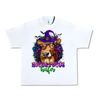 White Hocus Pocus Heifer with Cow and Halloween Urban Heavy Tee - texasbilliewilder