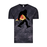 Cloud Black bigfoot carrying pizza Vintage Tee - artisFamous
