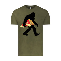 Vintage Olive bigfoot carrying pizza Vintage Tee - artisFamous