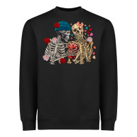 Black Skeleton couple Valentine's Day Heavyweight Sweatshirt - FaDigitalArtStudio