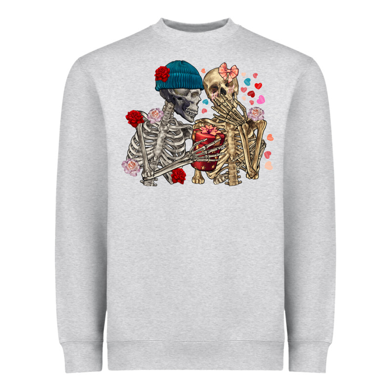 Skeleton Couple Valentine's Day Heavyweight Sweatshirt by FaDigitalArtStudio | Teevron