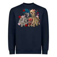 Navy Skeleton couple Valentine's Day Heavyweight Sweatshirt - FaDigitalArtStudio