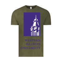 Vintage Olive Western Illinois College Vintage Tee - artisFamous