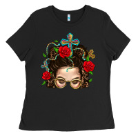 Black Messy Bun Mom Faith And Rose Ladies Tee - BundleAndBundleShop