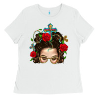 White Messy Bun Mom Faith And Rose Ladies Tee - BundleAndBundleShop