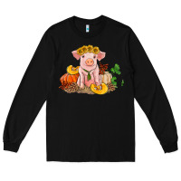 Black fall pig Long Sleeve Tee - RanaPortraitStore