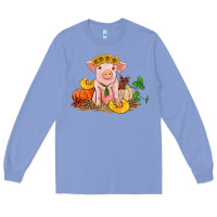 Colony Blue fall pig Long Sleeve Tee - RanaPortraitStore