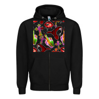 Black halloween bad witch seamless pattern Zipper Hoodie - BundleAndBundleShop