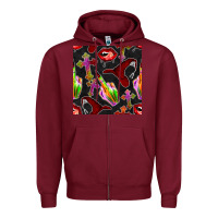 Burgundy halloween bad witch seamless pattern Zipper Hoodie - BundleAndBundleShop