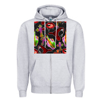 Heather Grey halloween bad witch seamless pattern Zipper Hoodie - BundleAndBundleShop
