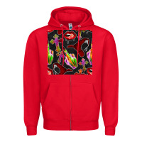 Red halloween bad witch seamless pattern Zipper Hoodie - BundleAndBundleShop