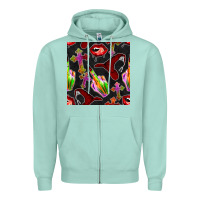 Seafoam halloween bad witch seamless pattern Zipper Hoodie - BundleAndBundleShop