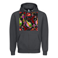 Smoke halloween bad witch seamless pattern Zipper Hoodie - BundleAndBundleShop