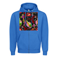 True Royal halloween bad witch seamless pattern Zipper Hoodie - BundleAndBundleShop
