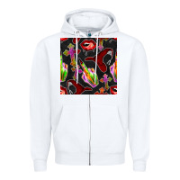 White halloween bad witch seamless pattern Zipper Hoodie - BundleAndBundleShop