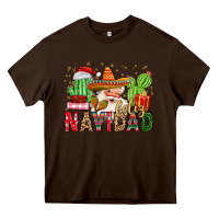 Chocolate Brown feliz navidad santa Heavy Core Tee - MaliasSmallBusiness