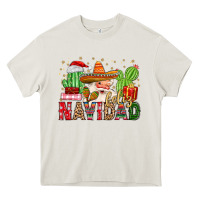 Cream feliz navidad santa Heavy Core Tee - MaliasSmallBusiness