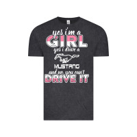 Vintage Black mustang i m a girl who drives a mustang Vintage Tee - artisFamous