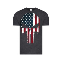 Vintage Black the punisher american flag Vintage Tee - artisFamous
