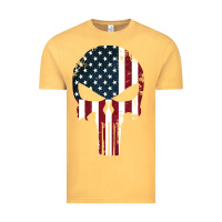Vintage Mustard the punisher american flag Vintage Tee - artisFamous
