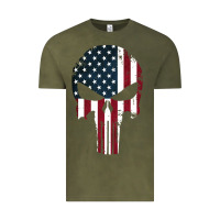 Vintage Olive the punisher american flag Vintage Tee - artisFamous