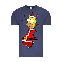 Vintage Denim Homer Claus Christmas Vintage Tee - artisFamous