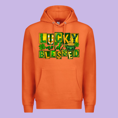 St Patricks Day Lucky And Blessed Premium Hoodie Designed By Fadigitalartstudio