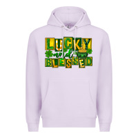 Lilac St Patricks Day Lucky And Blessed Premium Hoodie - FaDigitalArtStudio