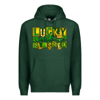 Sports Green St Patricks Day Lucky And Blessed Premium Hoodie - FaDigitalArtStudio