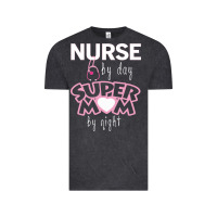 Vintage Black nurse by day super mom by night Vintage Tee - artisFamous