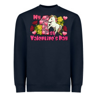 My First Valentine's Day Unicorn Heavyweight Sweatshirt | Teevron
