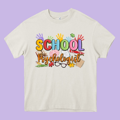 School Psychologist Heavy Core Tee Designed By Maliassmallbusiness