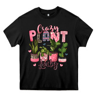 Black crazy plant lady houseplants Heavy Core Tee - JahusDesignShop